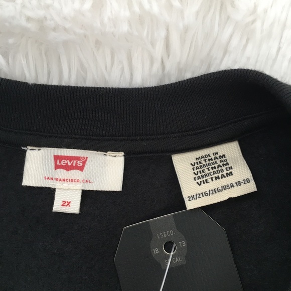 Levi’s Sweatshirt black Crewneck logo plus size basic - Picture 7 of 11
